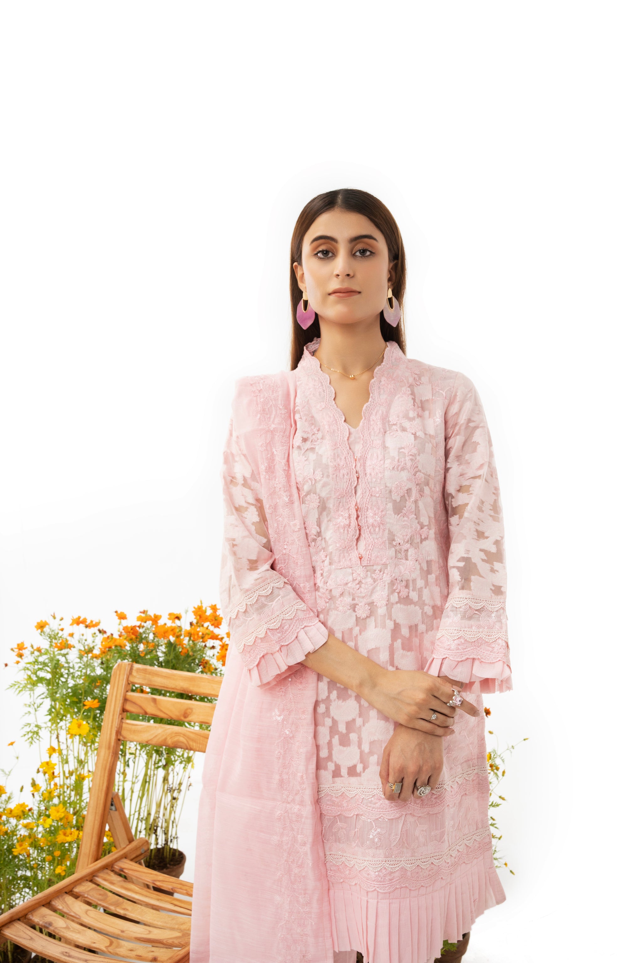 3 PIECE - EMBROIDERED JACQUARD SUIT BY ARFA RIWAJ SUMMER2023 EID COLLECTION