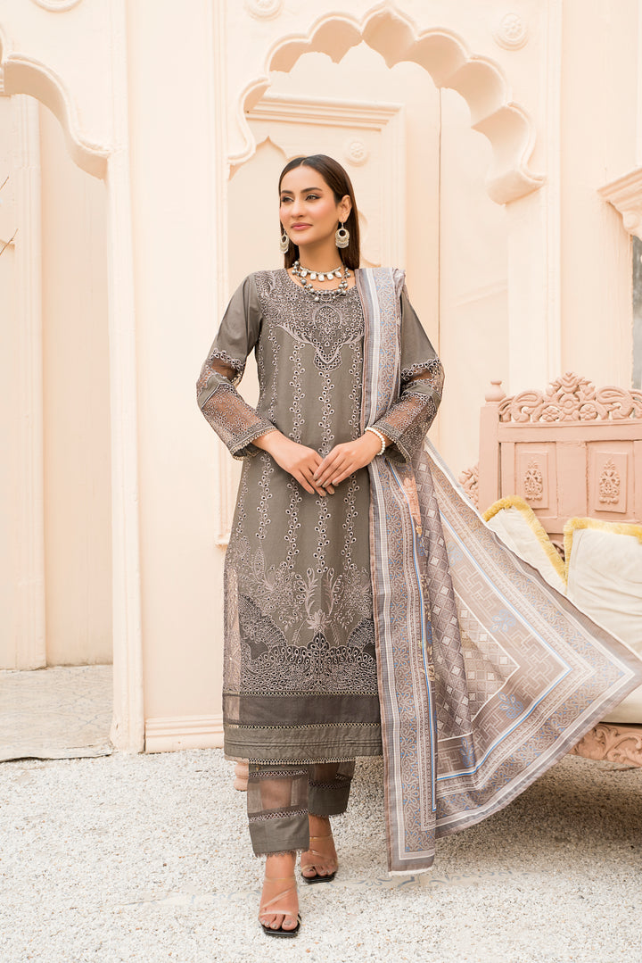 3 Piece Premium Chikenkari-Embroidered Stitched Suit Summer 24' Eid Edit 1 by arfa riwaj