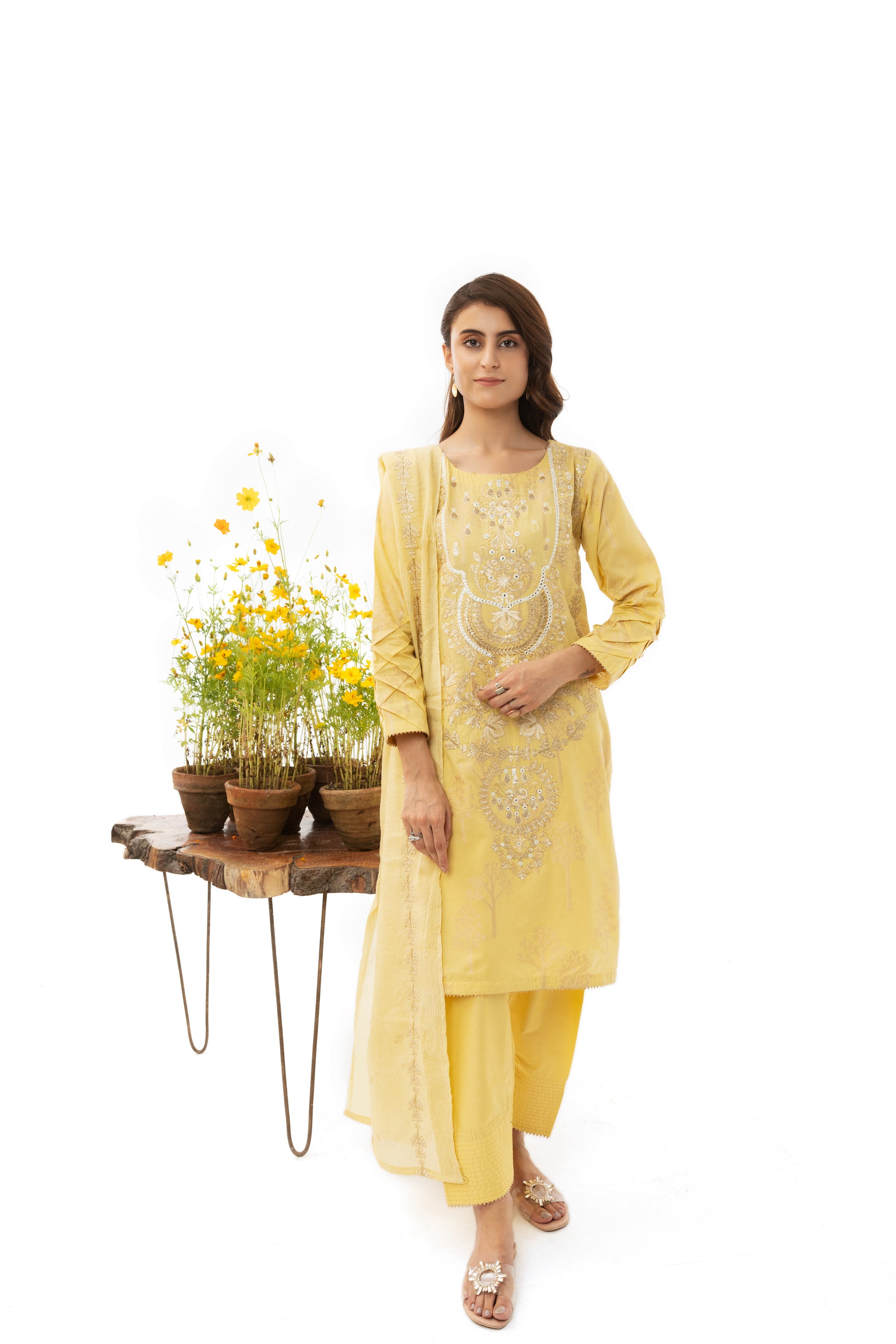 3 PIECE - EMBROIDERED JACQUARD SUIT BY ARFA RIWAJ SUMMER 2023