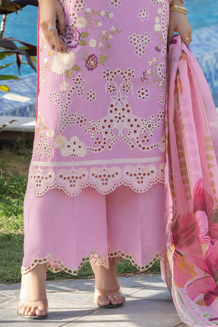 3 Piece Baby Pink Chambray Suit Pret - AR-3512 - ARFARIWAJ
