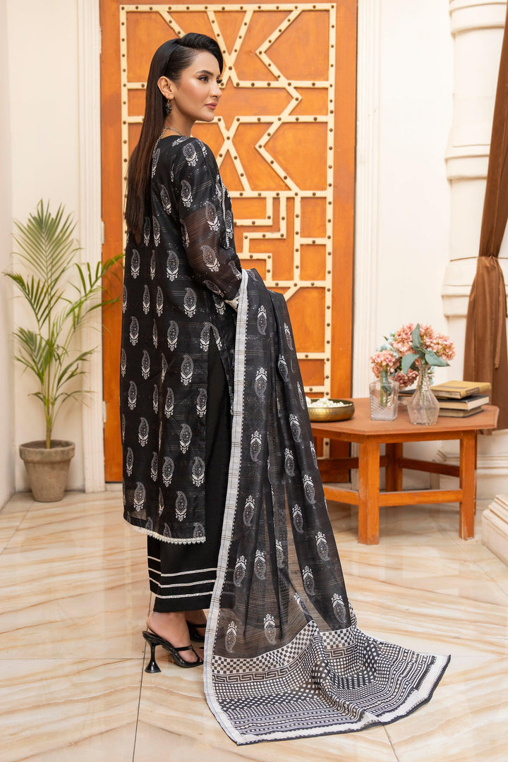 3 Piece Black Munnar Suit Pret - AR-3513 - ARFARIWAJ