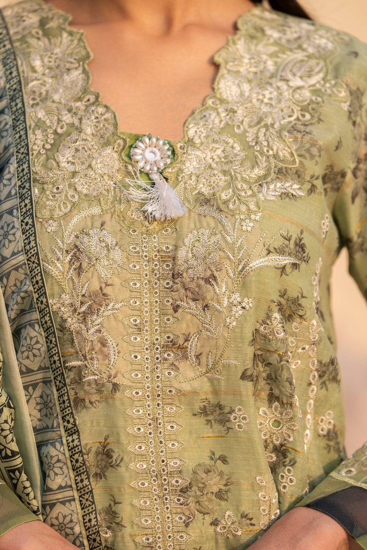 3 Piece Jade Gicha Munar Suit Pret - AR-3391 - ARFARIWAJ
