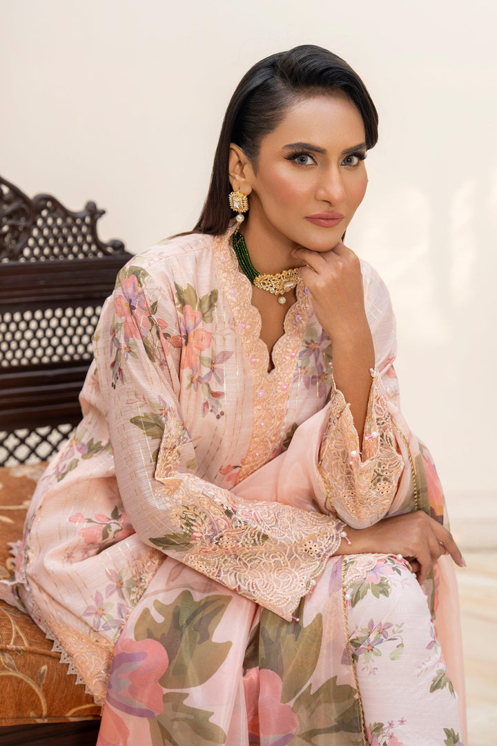 3 Piece Mint Zari Jacquard Suit Pret - AR-3676 - ARFARIWAJ