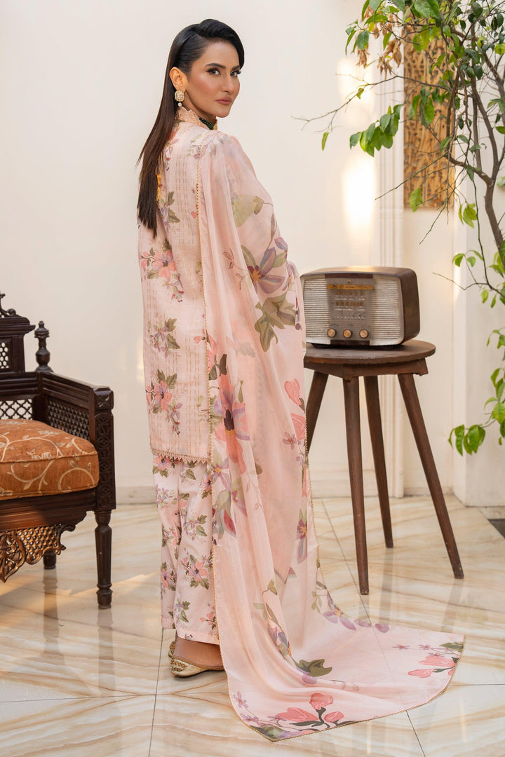 3 Piece Mint Zari Jacquard Suit Pret - AR-3676 - ARFARIWAJ