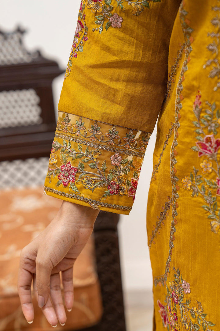 3 Piece Mustard Rawsilk Suit Pret - IN-323 - ARFARIWAJ