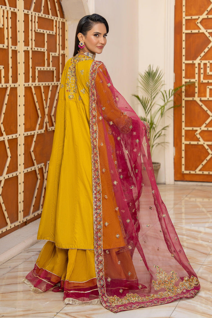 3 Piece Mustard Thai Silk Suit Pret - IN-307 - ARFARIWAJ