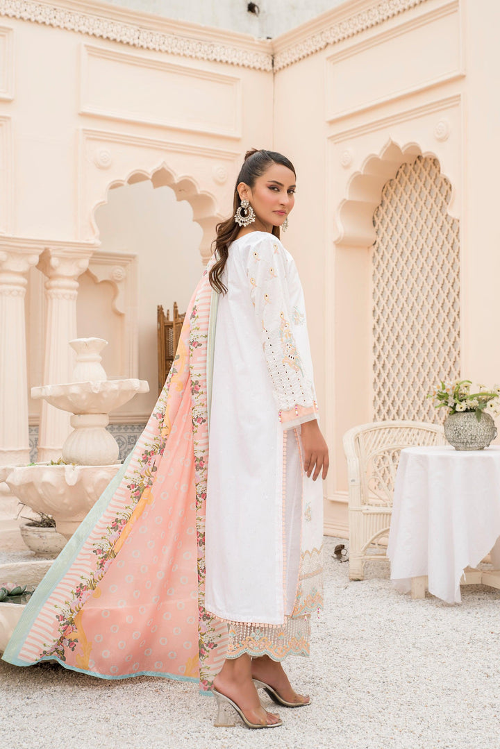 3 Piece Naps Lawn Embroidered Suit Luxury Pret - AR-3151 - ARFARIWAJ