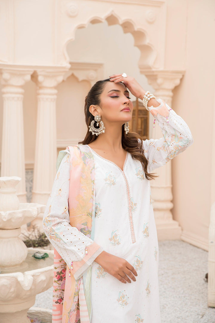 3 Piece Naps Lawn Embroidered Suit Luxury Pret - AR-3151 - ARFARIWAJ