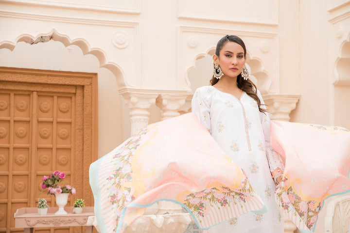 3 Piece Naps Lawn Embroidered Suit Luxury Pret - AR-3151 - ARFARIWAJ