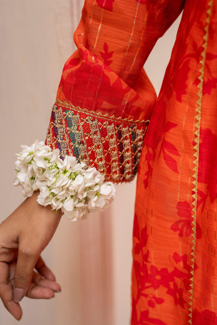 3 Piece Orange Lorax Munnar Suit Pret - AR-3659 - ARFARIWAJ