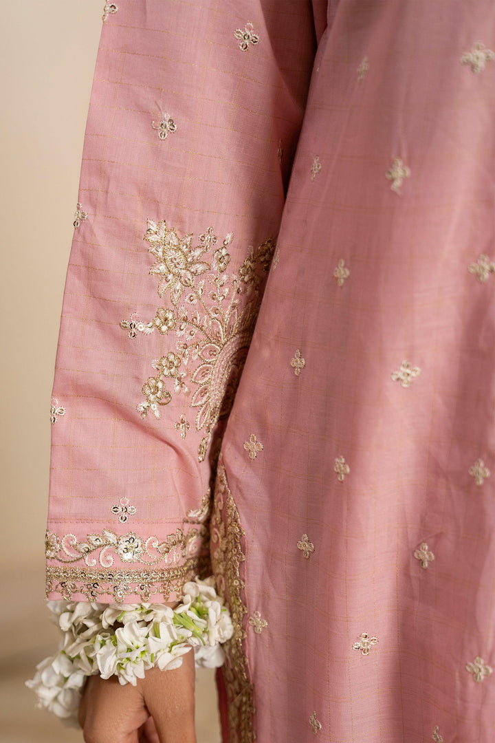 3 Piece Pink Grid Suit Pret - AR-3657 - ARFARIWAJ