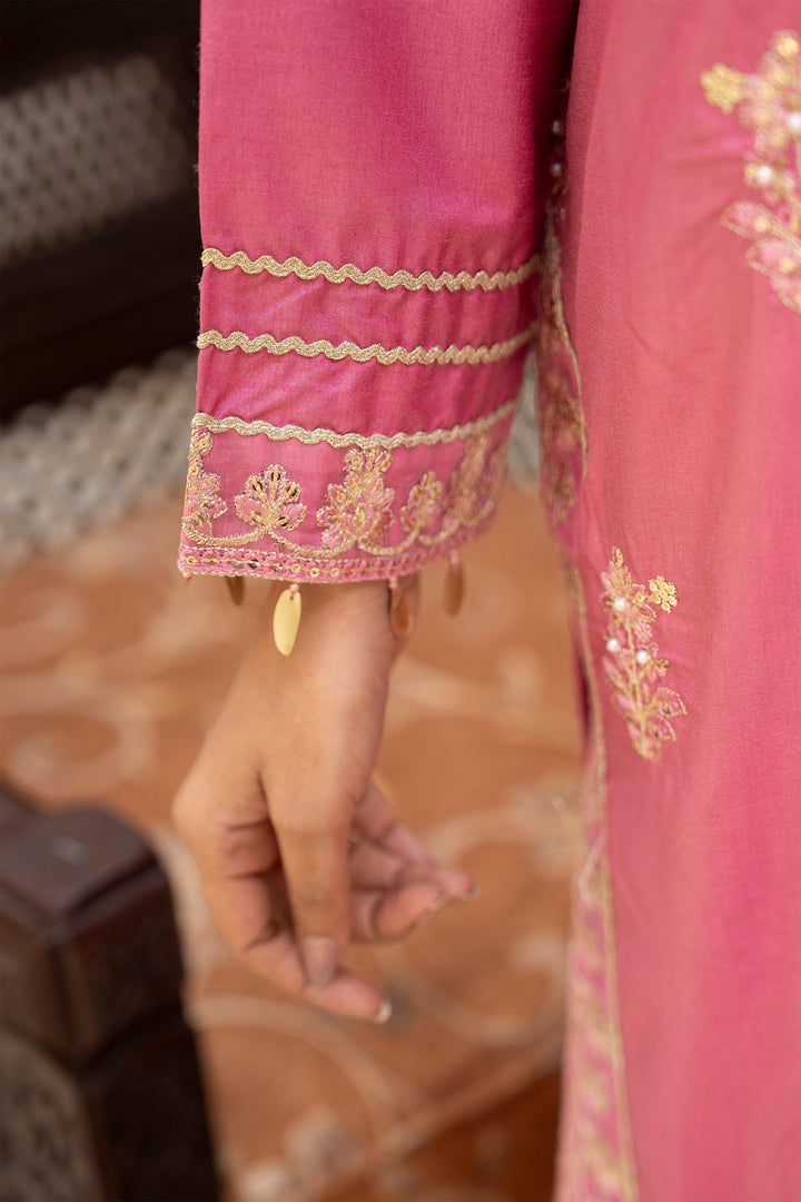 3 Piece Pink Thai Silk Suit Pret - AR-3438 - ARFARIWAJ