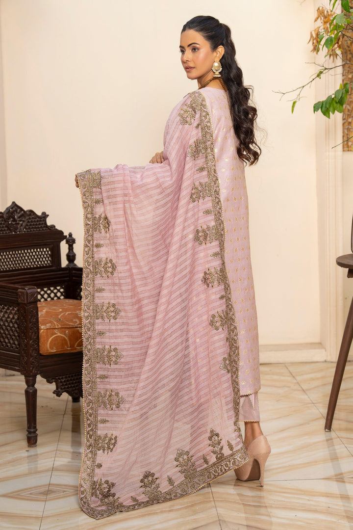 3 Piece Purple Zari Jacquard Suit Pret - AR-3675 - ARFARIWAJ