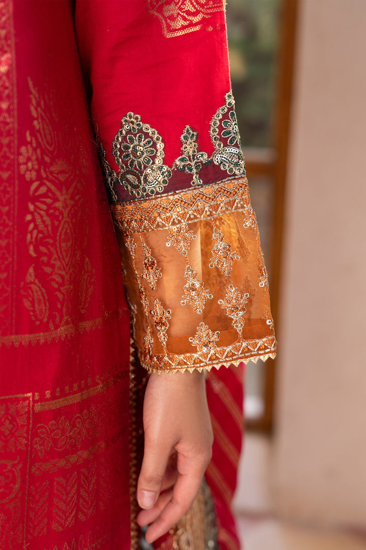 3 Piece S.pink Composed Jacquard Suit Pret - AR-3681 - ARFARIWAJ
