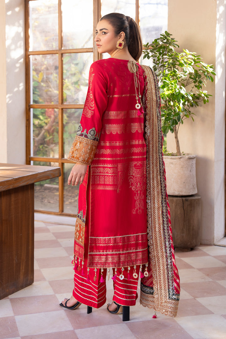 3 Piece S.pink Composed Jacquard Suit Pret - AR-3681 - ARFARIWAJ