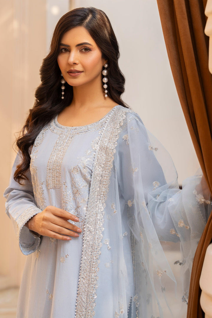 3 Piece Sky Naps Lawn Suit Pret - AR-3660 - ARFARIWAJ