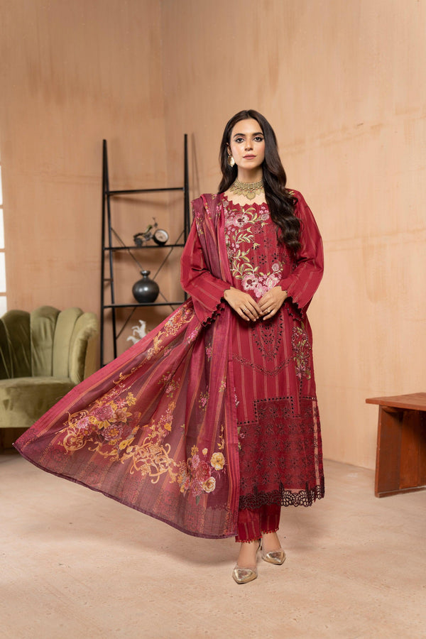 3 Piece Lawn Suit Luxury Pret - AR-2976 (Blooming Vine) - ARFARIWAJ
