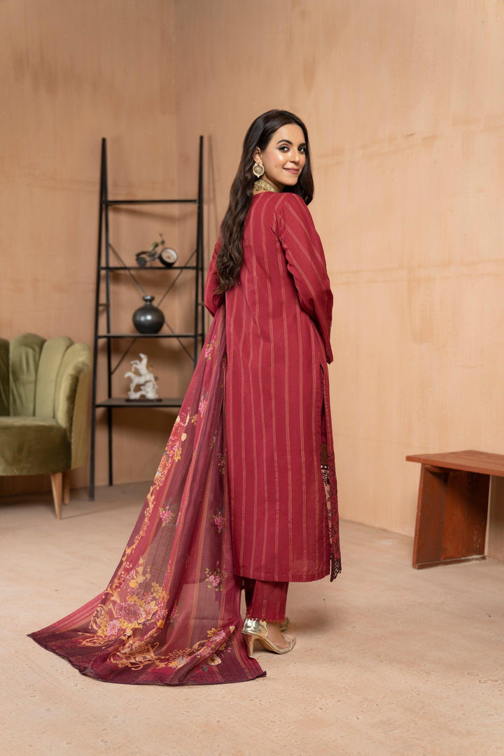 3 Piece Lawn Suit Luxury Pret - AR-2976 (Blooming Vine) - ARFARIWAJ
