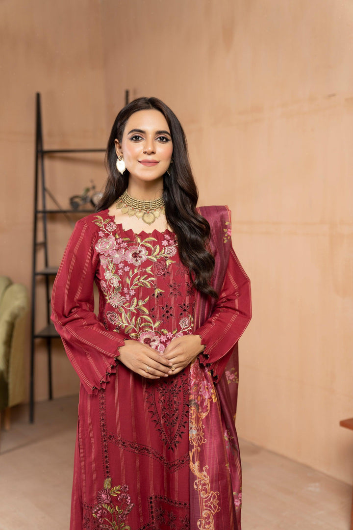 3 Piece Lawn Suit Luxury Pret - AR-2976 (Blooming Vine) - ARFARIWAJ