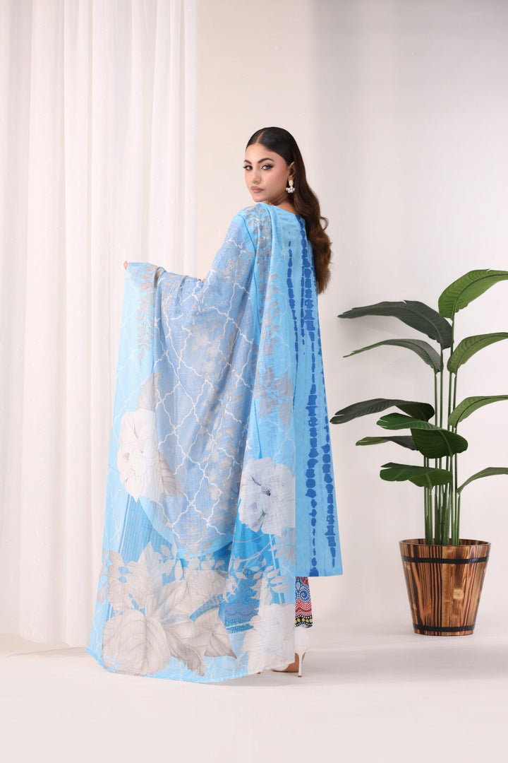 3 Piece Printed Lawn Suit Pret - AR-3155-Cool art - ARFARIWAJ