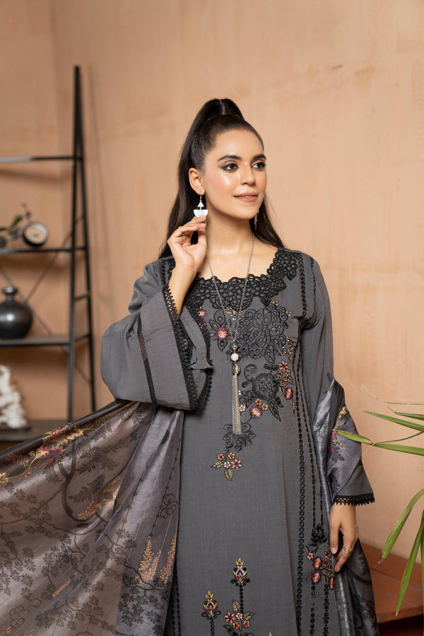 3 Piece Dyed Lawn Suit Luxury Pret - AR-2972 (Dastak) - ARFARIWAJ