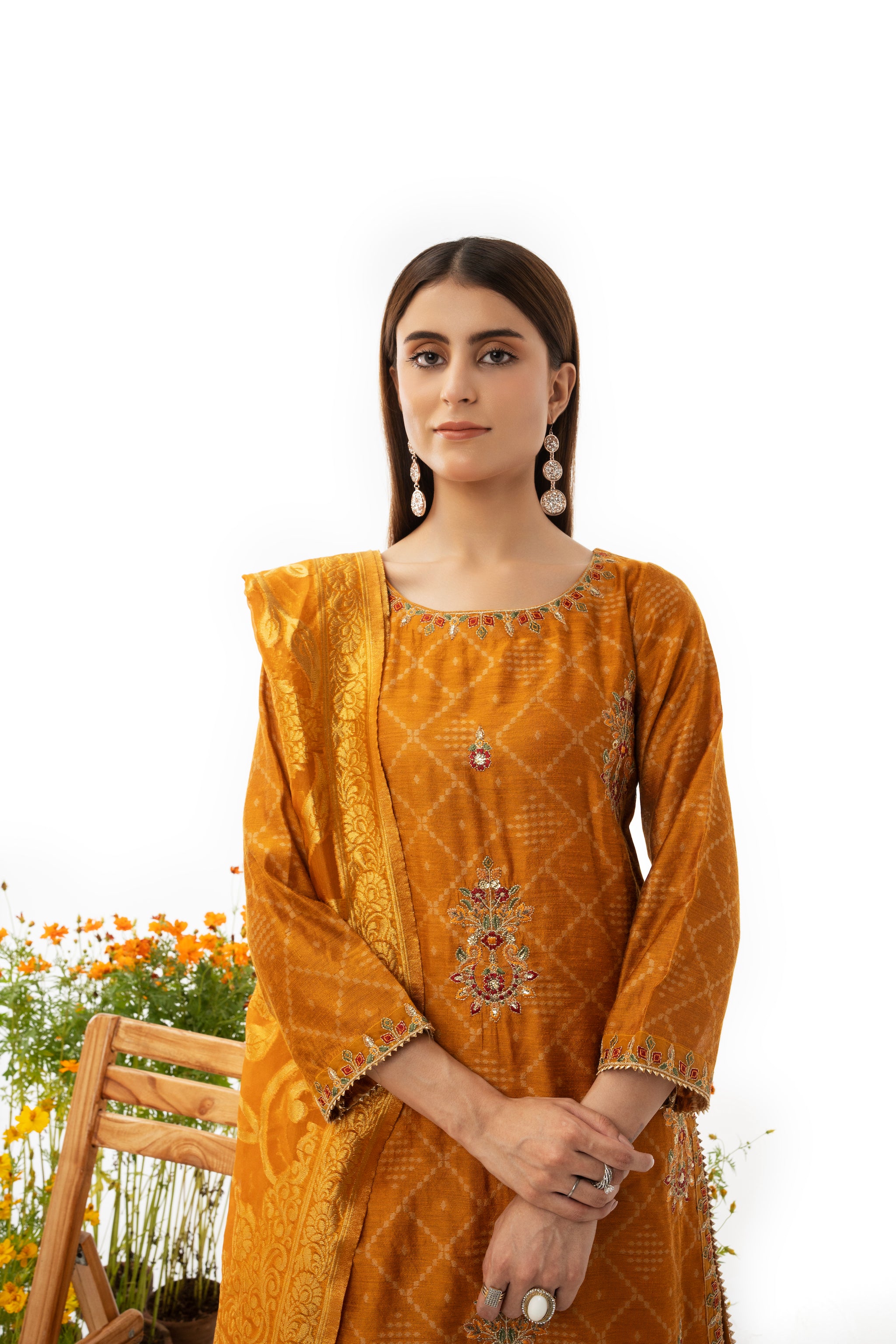 Wholesale price khadi cotton suit with stall 4.50 meter full dress - Women  - 1760350576