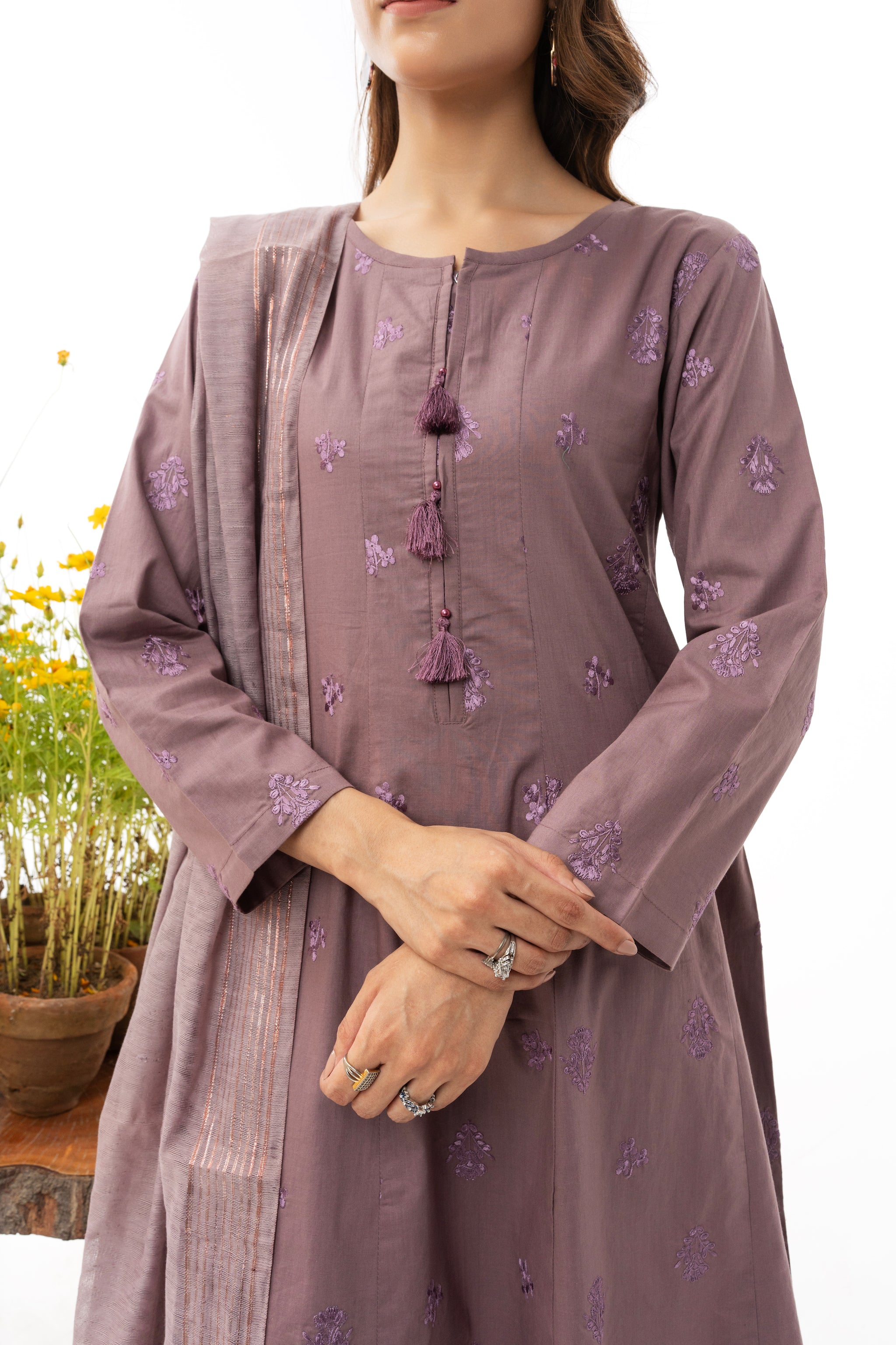 3 PIECE - EMBROIDERED COTTON SUIT BY ARFA RIWAJ SUMMER 2023