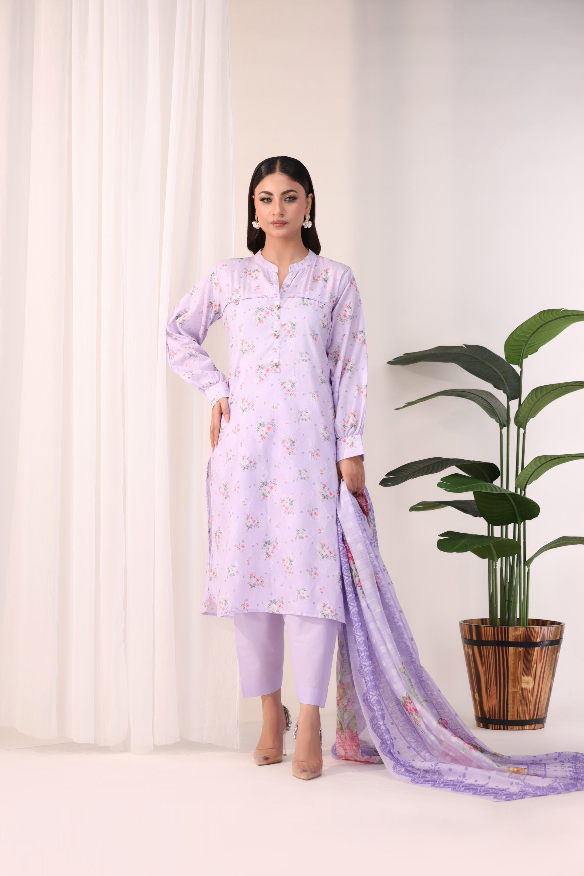 3 Piece Printed Cotton Suit Pret - AR-NP-04-Desire - ARFARIWAJ