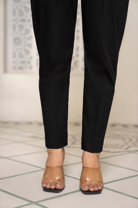 Dyed Cambric Trouser - AR-PT-Kashish(Black) - ARFARIWAJ