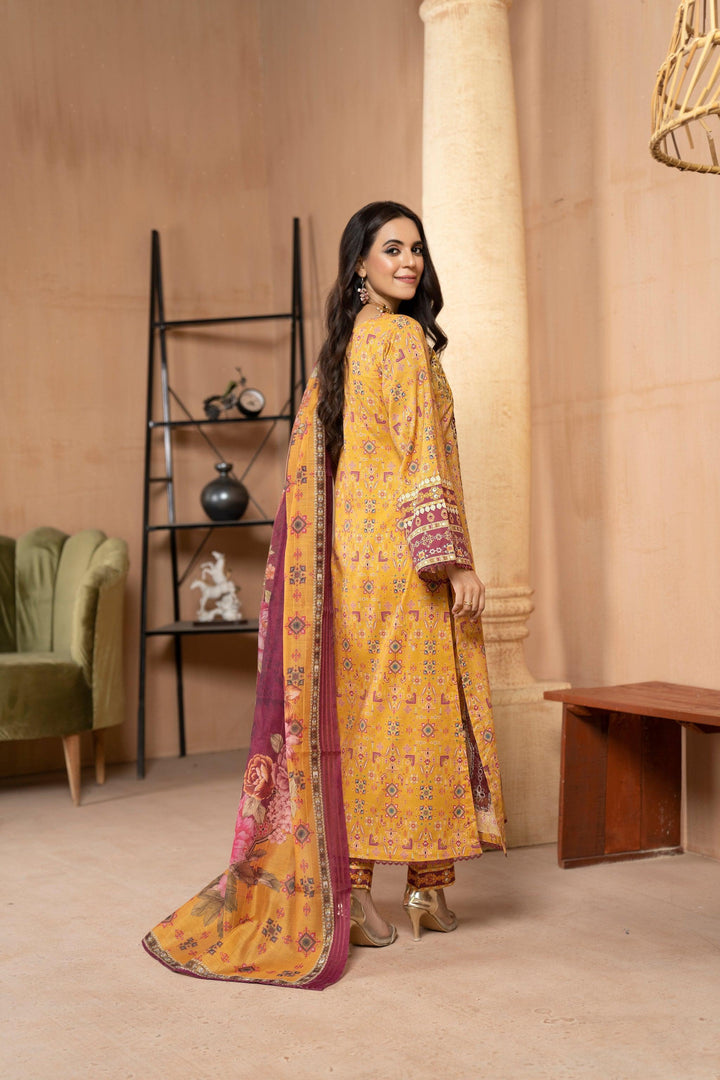 3 PIECE STITCHED - EMBROIDERED SUIT SUMMER 2023 BY ARFA RIWAJ