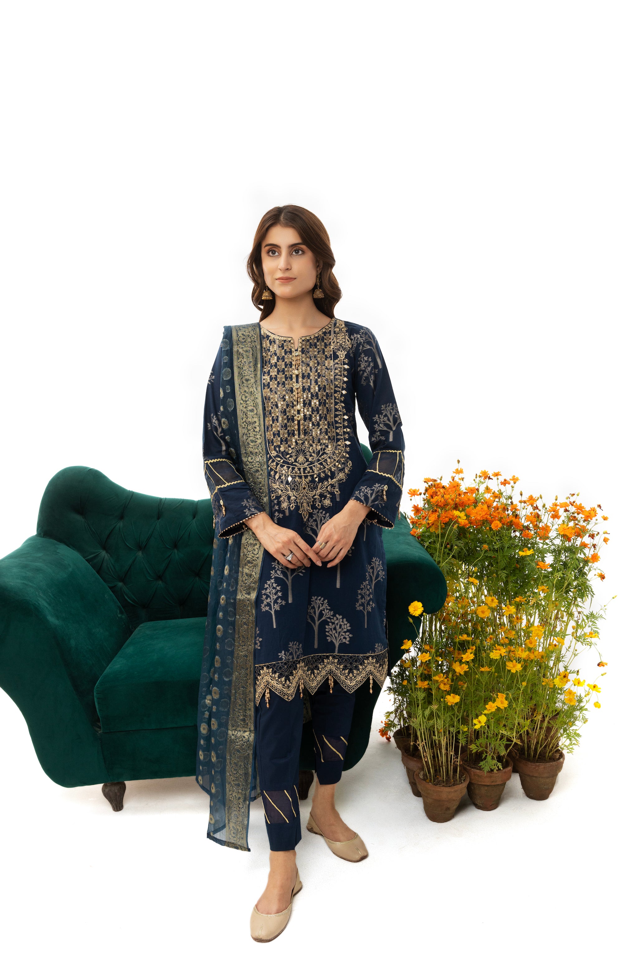 Luxury Pret Fabric Embroidered Jacquard SUMMER 2023 EID COLLECTION BY ARFA RIWAJ