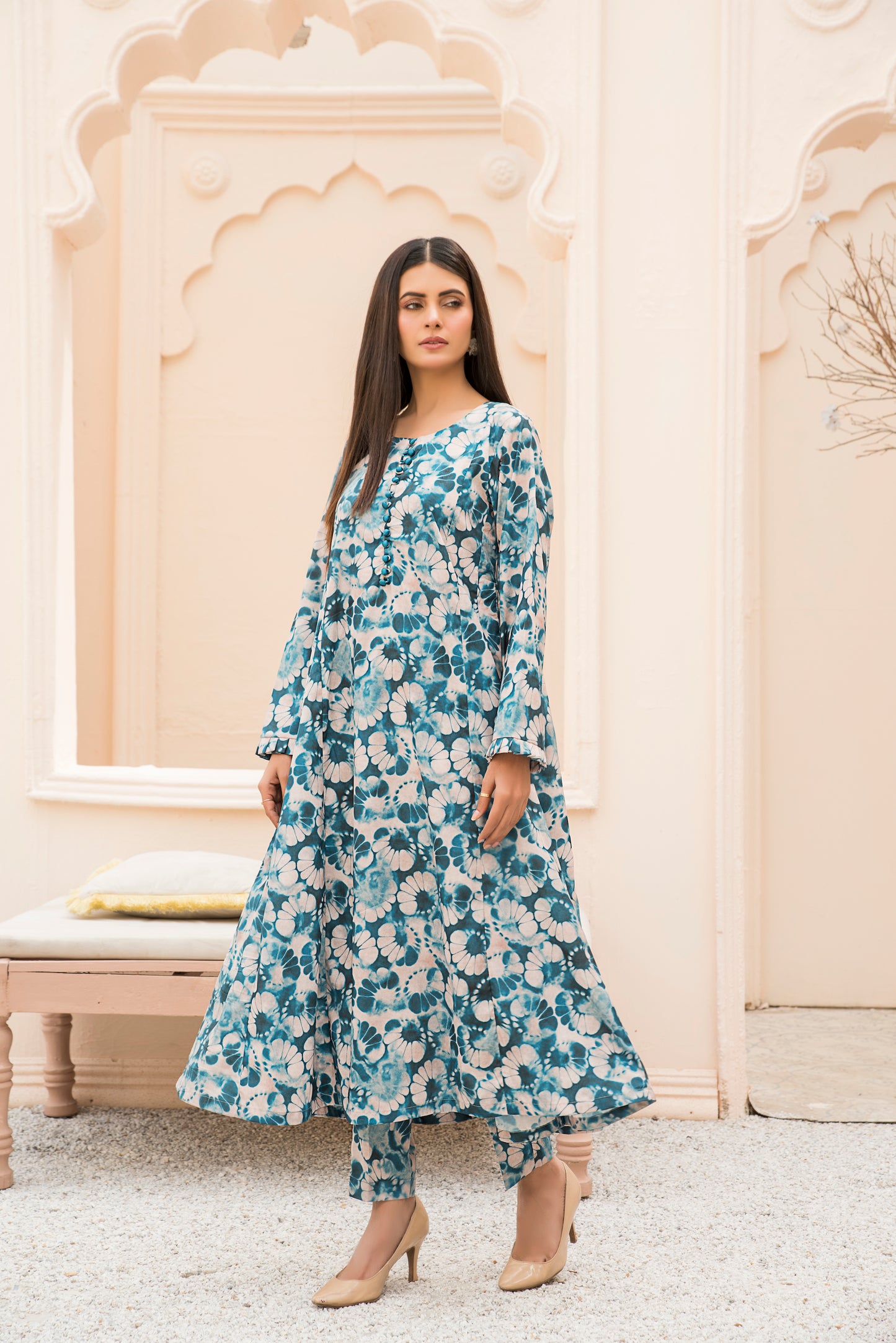 2 Piece Printed Silk Suit Pret - AR-3182-Mellow - ARFARIWAJ