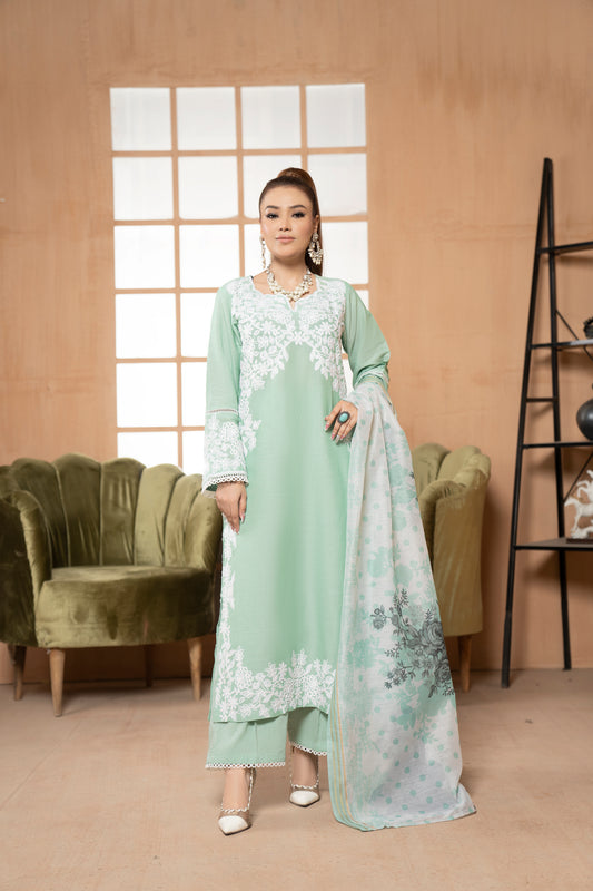 3 Piece Lawn Suit Luxury Pret - AR-2958 (Noor) - ARFARIWAJ