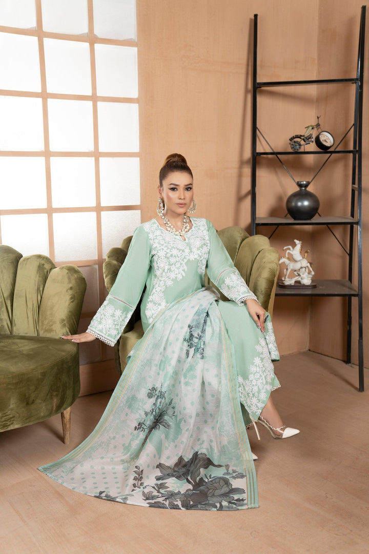 3 Piece Lawn Suit Luxury Pret - AR-2958 (Noor) - ARFARIWAJ