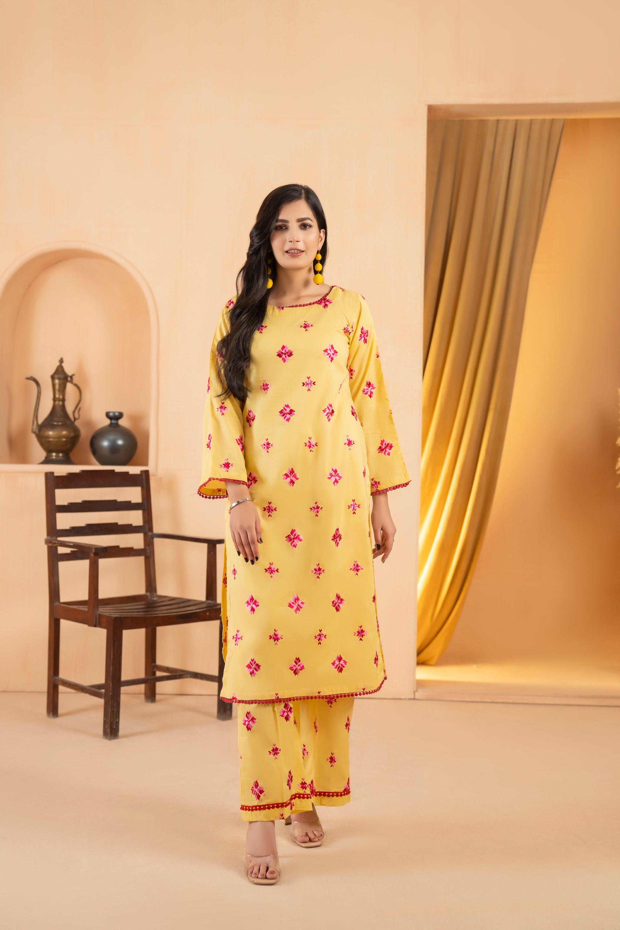 2  Cotton Embroidered  Suit (Pret)
