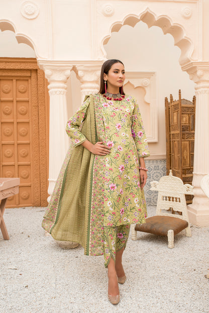 3 Piece Printed Lawn Suit Pret - AR-3221-Olivia - ARFARIWAJ