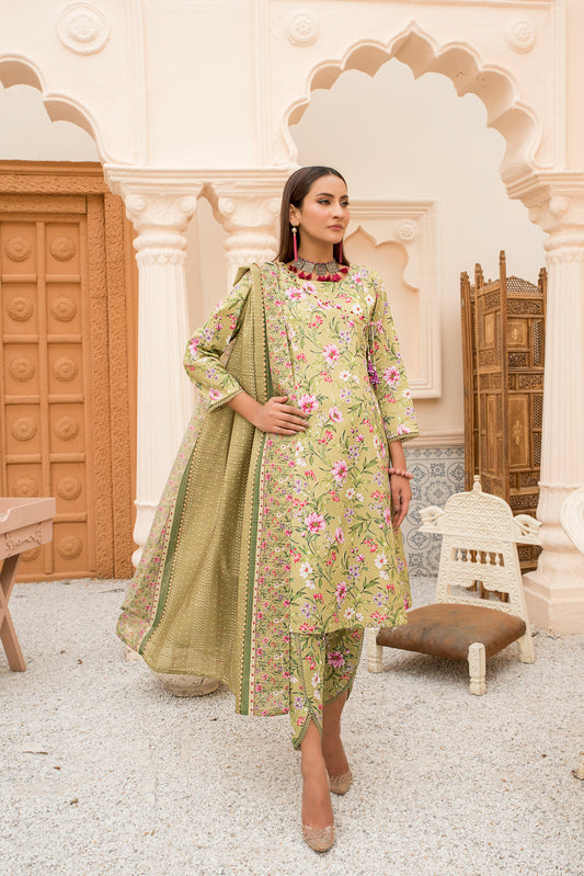 3 Piece Printed Lawn Suit Pret - AR-3221-Olivia - ARFARIWAJ