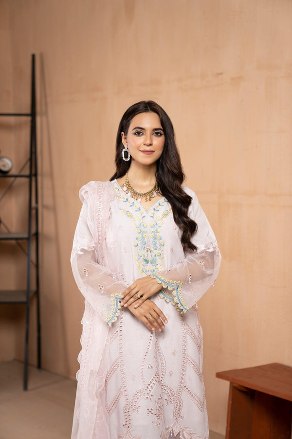 3 Piece Dyed Lawn Suit Luxury Pret - AR-2953 (Rebel) -  ARFARIWAJ