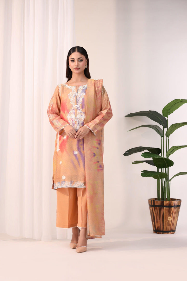 3 Piece Embroidered Cotton Suit Luxury Pret - AR-2785-Rashk- ARFARIWAJ