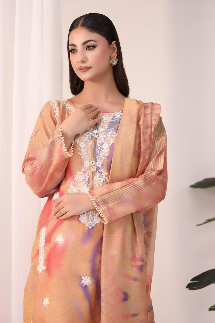 3 Piece Embroidered Cotton Suit Luxury Pret - AR-2785-Rashk- ARFARIWAJ