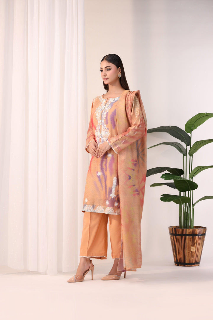 3 Piece Embroidered Cotton Suit Luxury Pret - AR-2785-Rashk- ARFARIWAJ