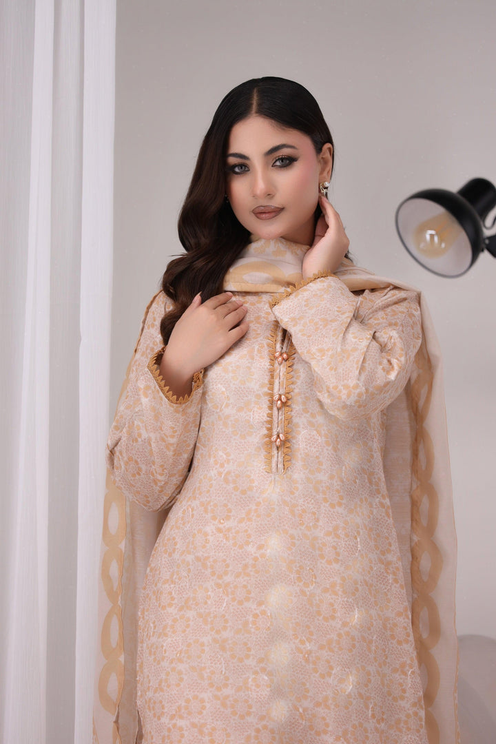  3 Piece Printed Cotton Suit Pret - AR-NP-10-Shereen - ARFARIWAJ