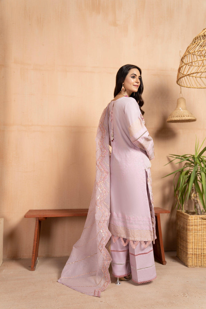3 Piece Embroidered Suit Luxury Pret - AR-2945 (Snow Orchid) - ARFARIWAJ